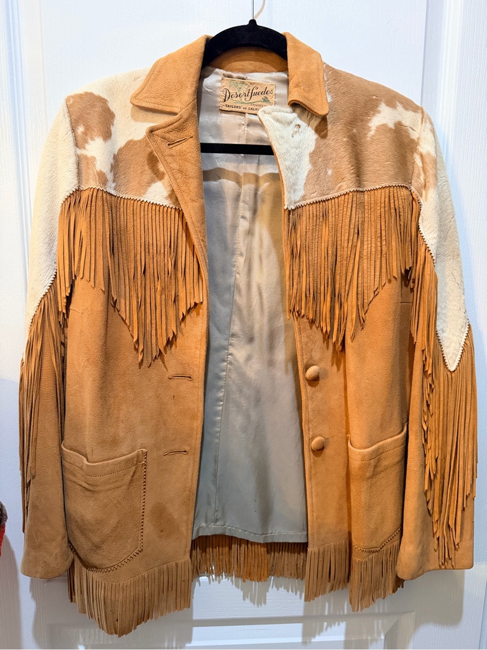 Vintage Cow Hide and Suede Fringe Jacket